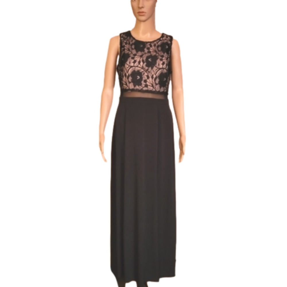 ENFOCUS STUDIO ankle length black & cream dress. Size 12. EXCELLENT CONDITION!